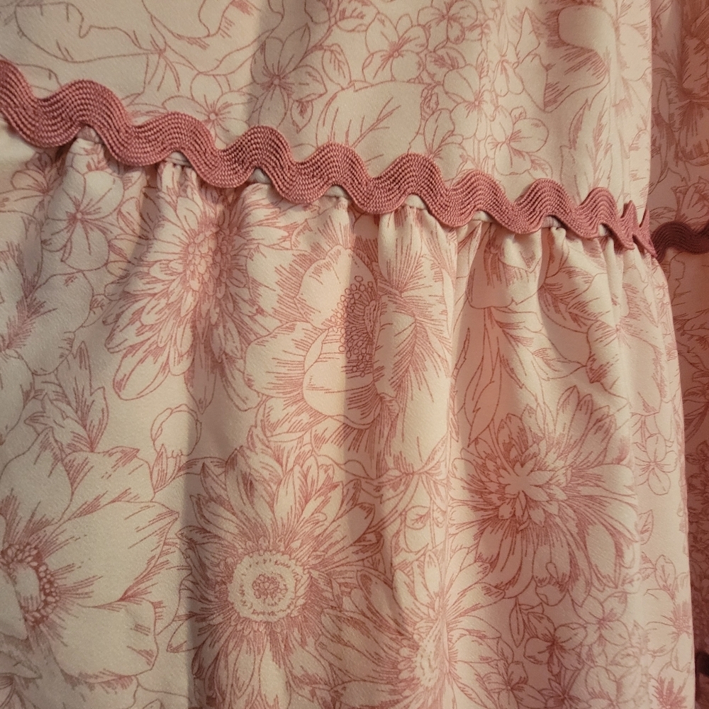 Entro Boutique Pink Flower Strappy Maxi Dress - Picture 4 of 6